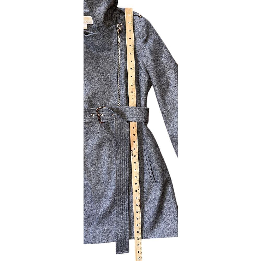 NWOT Michael Kors Asymmetrical Wool Blend Gray Trench Coat 10 - Picture 2 of 7